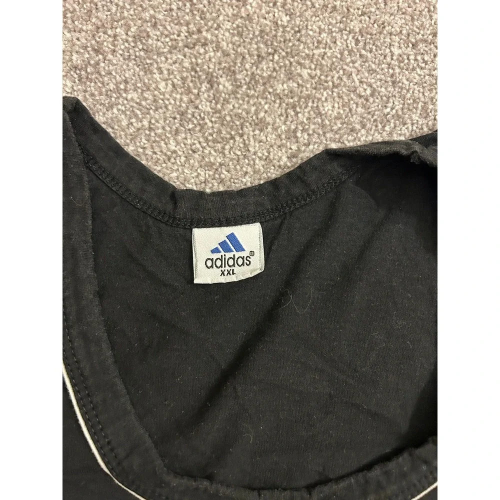 Adidas Tank Top Mens XXL Black Excellent Sleeveless Embroidered Logo Piping